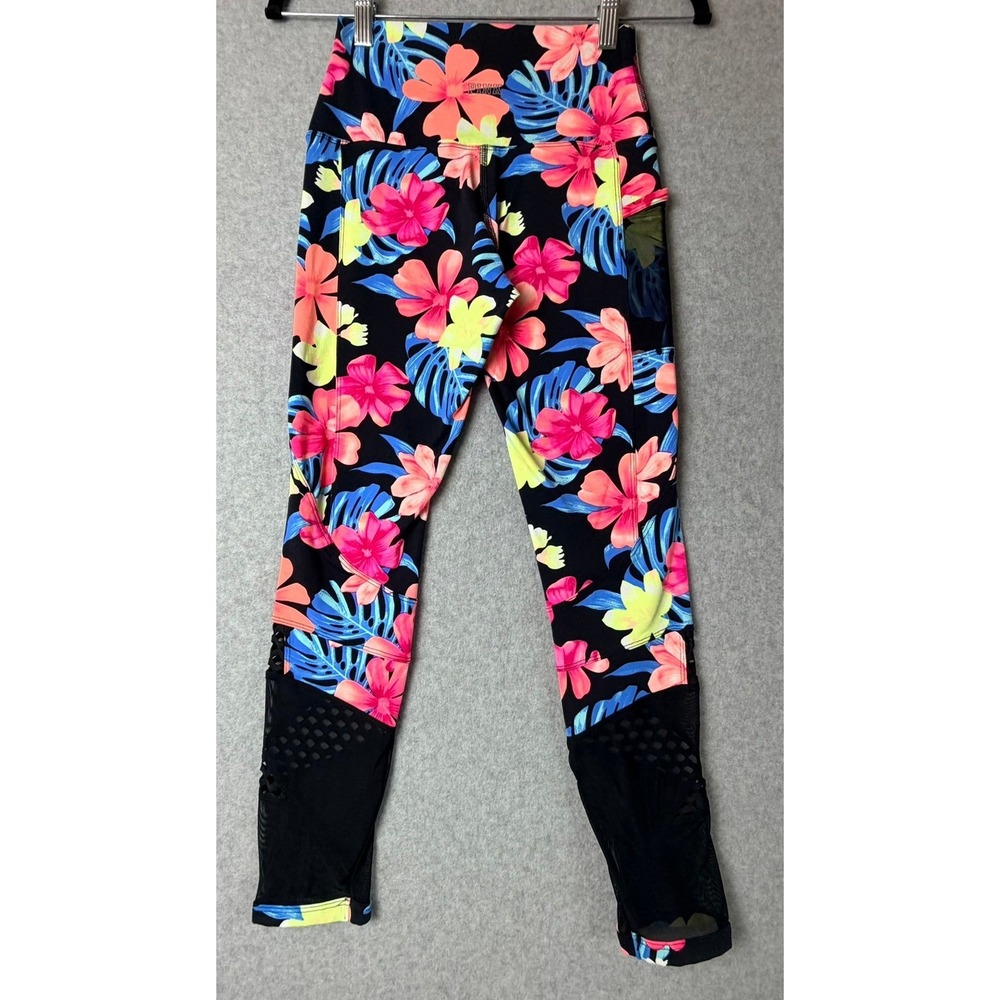 Pink Victoria's Secret Ultimate Tropical Floral Mesh Pocket Leggings XS